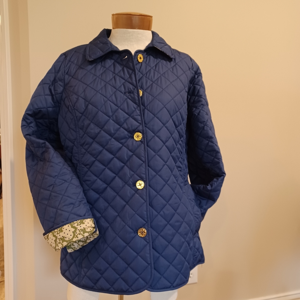 C Wonder, Quilted Barn Jacket, sz M, medium blue